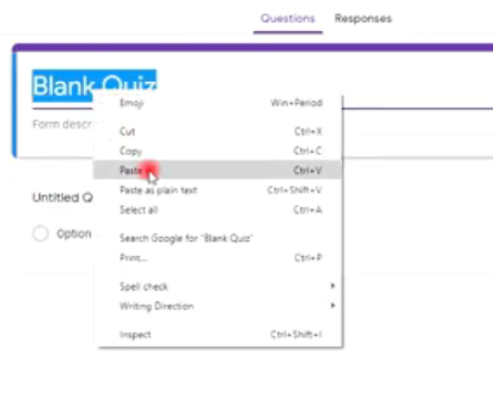 نموذج مبسط لعمل امتحان على جوجل فورم
